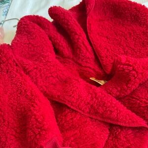 Cozy Red Sherpa Jacket Hooded